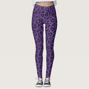 Purple Leopard Print Pattern Leggings