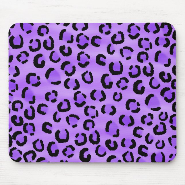 Purple Leopard Print Pattern. Mouse Pad (Front)