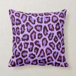 purple leopard print pattern - wild fun punk rock throw pillow