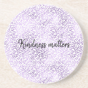 Purple Leopard Print personalized kindness matters Coaster