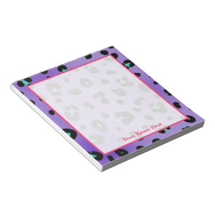 Purple Leopard Print Personalized Notepad