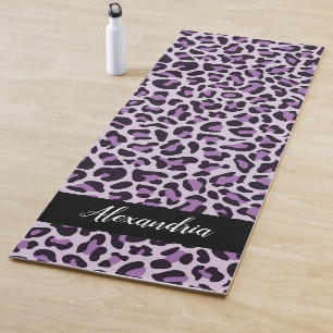 Purple Leopard Print Personalized Pilates Yoga Mat