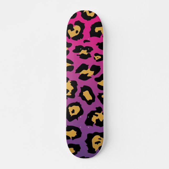 Purple Leopard Print Skateboard (Front)