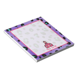 Purple Leopard Print Teacher Notepad