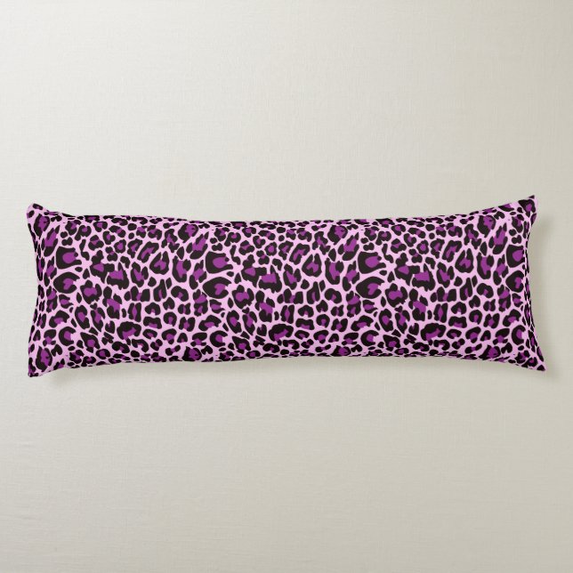 Purple Leopard Skin Print Body Pillow (Back)