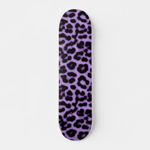 Purple Leopard Spots Print Pattern Skateboard
