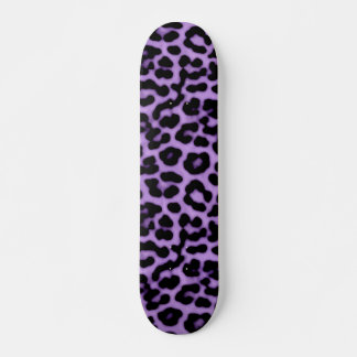 Purple Leopard Spots Print Pattern Skateboard