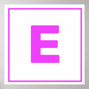 Purple letter E Poster