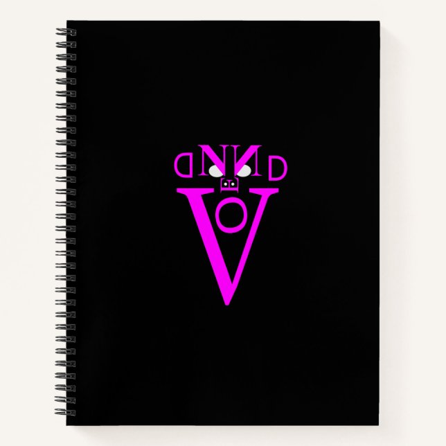 Purple Letter Face Spiral Notebook  (Front)