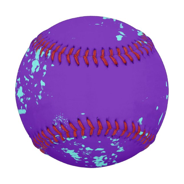 Purple Light Blue Doodles Baseball (Front)