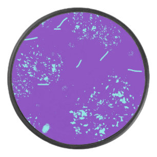 Purple Light Blue Doodles Hockey Puck