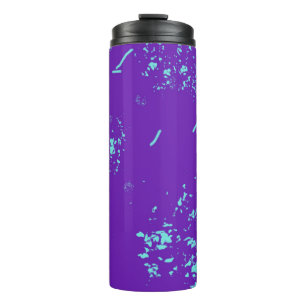 Purple Light Blue Doodles Thermal Tumbler