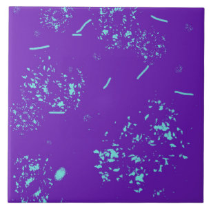 Purple Light Blue Doodles Tile