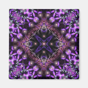 Purple Light Fractal Tapestry Magnet