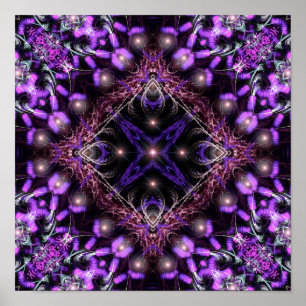 Purple Light Fractal Tapestry Poster