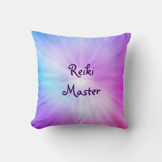 Purple light Reiki Master design Throw Pillow (Front)