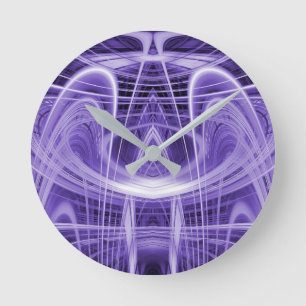 Purple light trails round clock