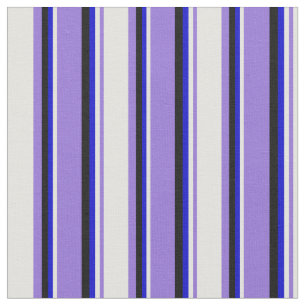 Purple, Light Yellow, Blue & Black Coloured Lines Fabric