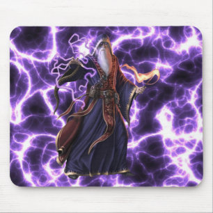 Purple Lightening Wizard Mouse Pad
