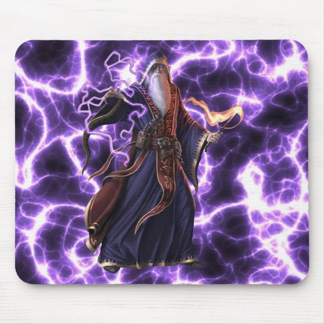 Purple Lightening Wizard Mouse Pad (Front)