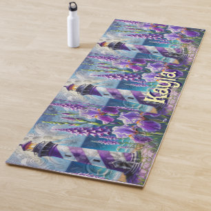 Purple Lighthouse w/Foxglove & Iris Personalized Yoga Mat