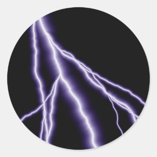 Purple Lightning Bolt Classic Round Sticker