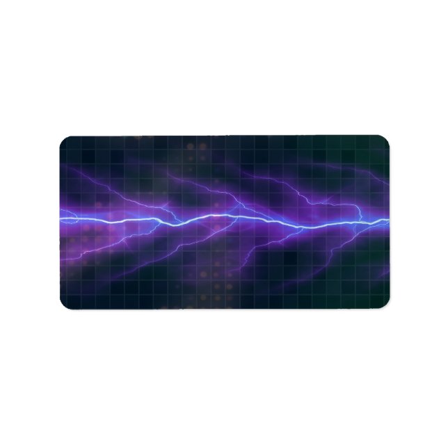 Purple Lightning Electricity Backdrop Label (Front)