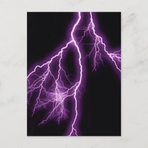 Purple lightning illustration postcard
