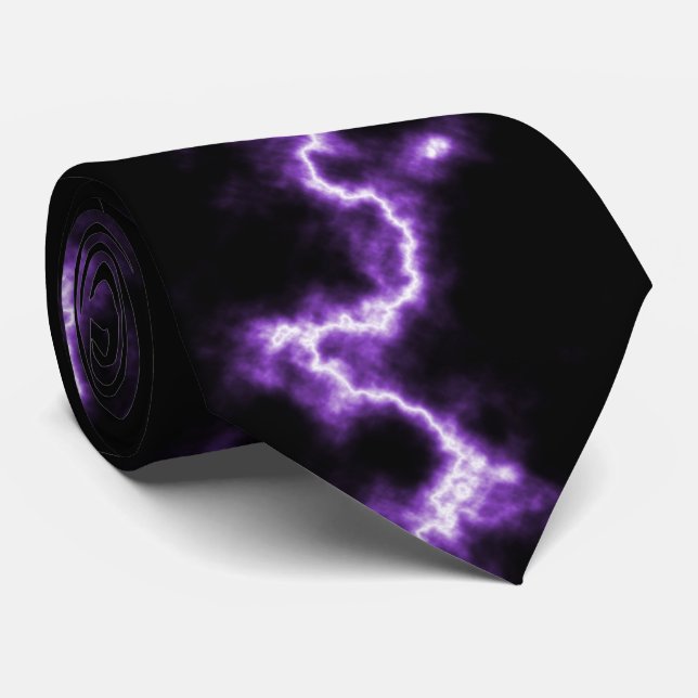Purple Lightning Tie (Rolled)