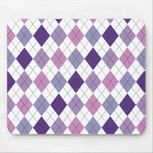 Purple, Lilac, and Pink Argyle Preppy Mousepad