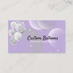 Purple Lilac Balloons Event Party Planner Decor Business Card