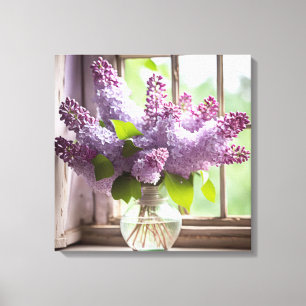 Purple Lilac Bouquet Canvas Print