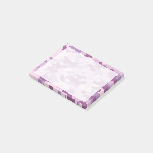 Purple Lilac Colour Camouflage Pattern Post-it Notes (Angled)