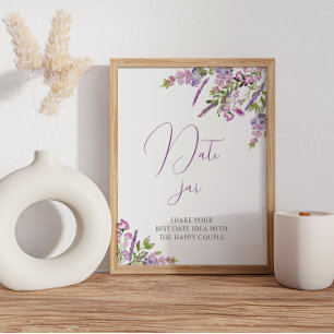 Purple Lilac Date Night Ideas Date Jar Poster