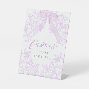 purple lilac design favors sign