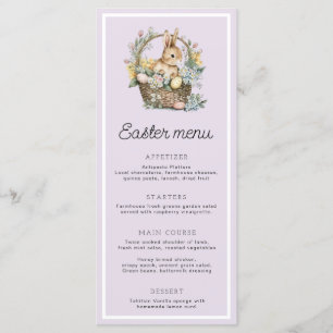 Purple Lilac Easter Bunny Menu