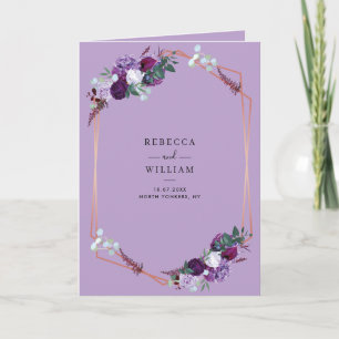 Purple Lilac Floral All-in-One Botanical Wedding Invitation
