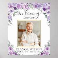 Purple Lilac Floral Funeral Memorial Picture Photo