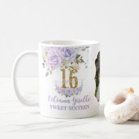 Purple Lilac Floral Memento Sweet Sixteen 16 Photo