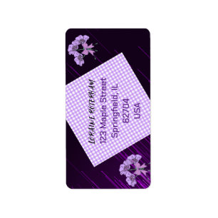 Purple Lilac Floral Pattern Return Address Label
