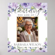 Purple Lilac Floral Picture Photo Funeral Memorial