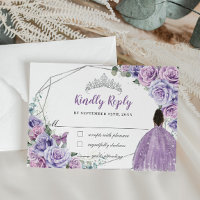 Purple Lilac Floral Princess Quinceañera Reply