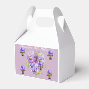 Purple Lilac Floral Wedding Cake Favour Boxes