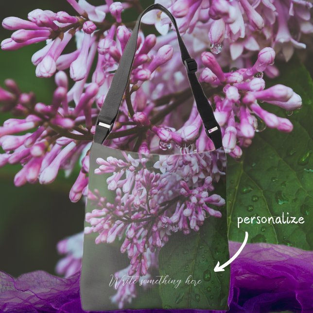 Purple lilac flowers after rain  crossbody bag (Creator Uploaded)