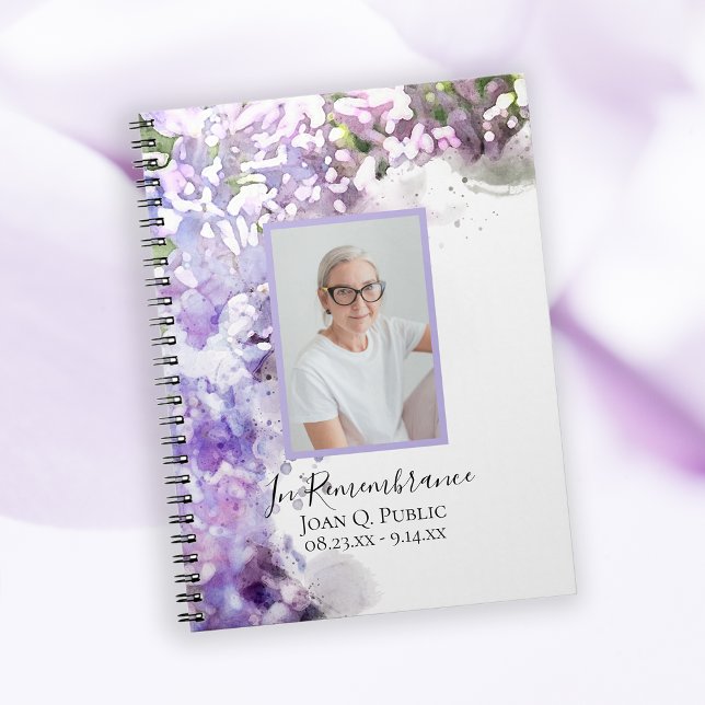 Purple Lilac Flowers Celebration of Life Notebook (Creator Uploaded)