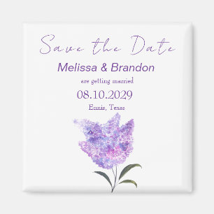Purple Lilac Flowers Floral Rustic Wedding  Magnet
