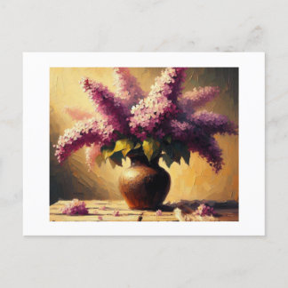 Purple Lilac Flowers,  Postcard