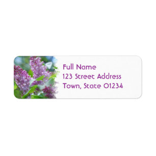 Purple Lilac Flowers Retourner l'adresse Étiquette
