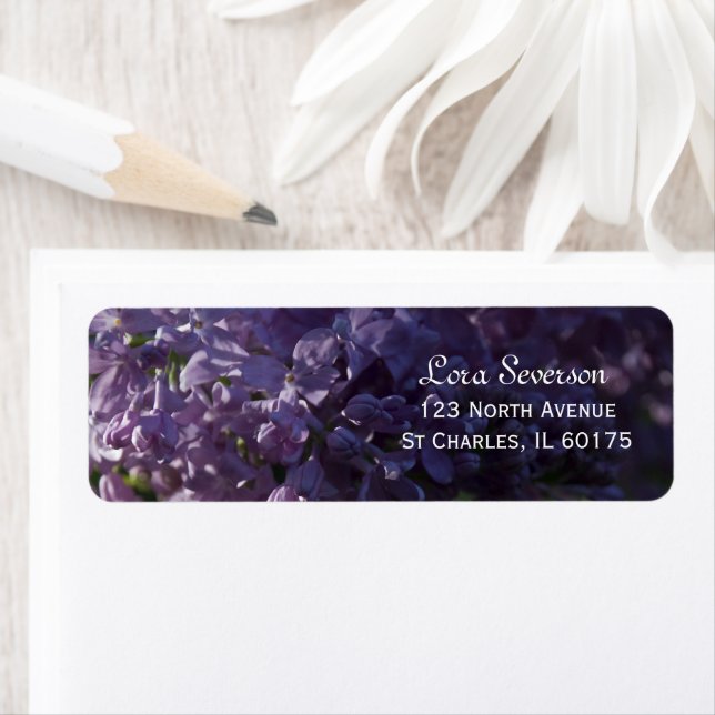 Purple Lilac Flowers Return Address (Insitu)