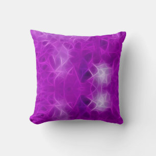 Purple lilac fractal throw pillow